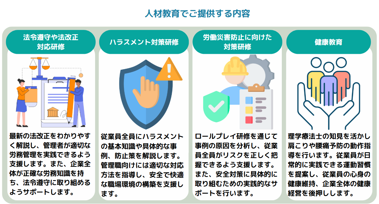 人材教育で提供している内容